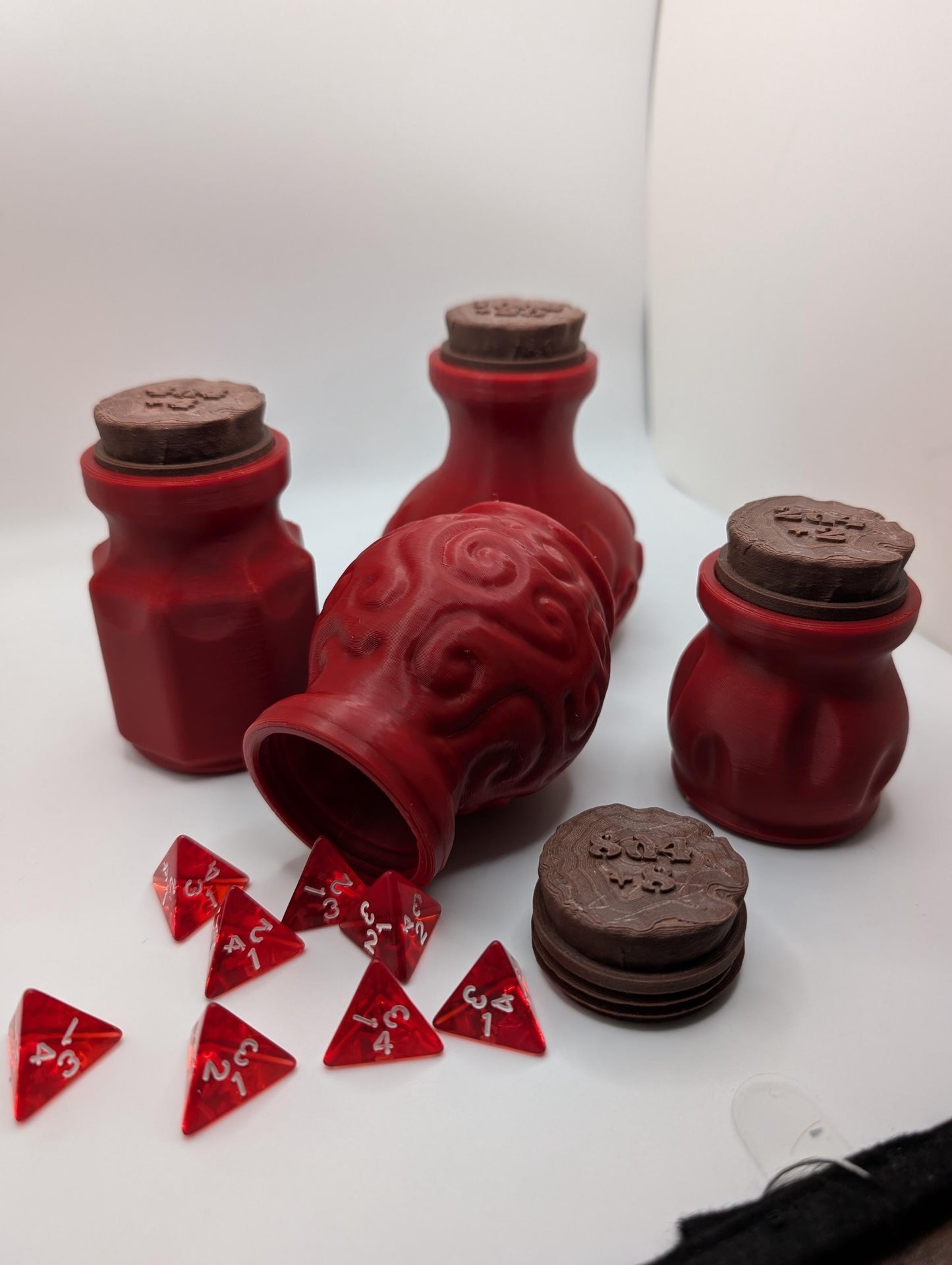 DnD Potion Bottles with Dice Included