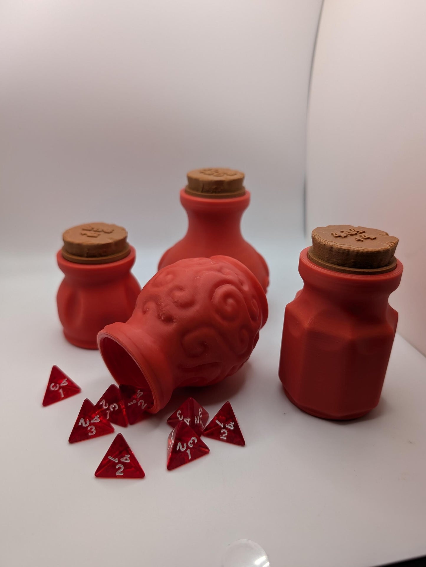 DnD Potion Bottles with Dice Included