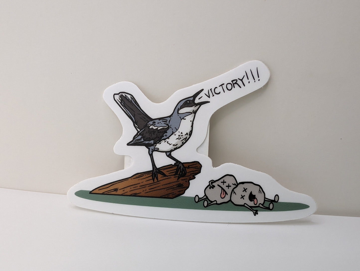 1 Bird vs 2 Stones Sticker