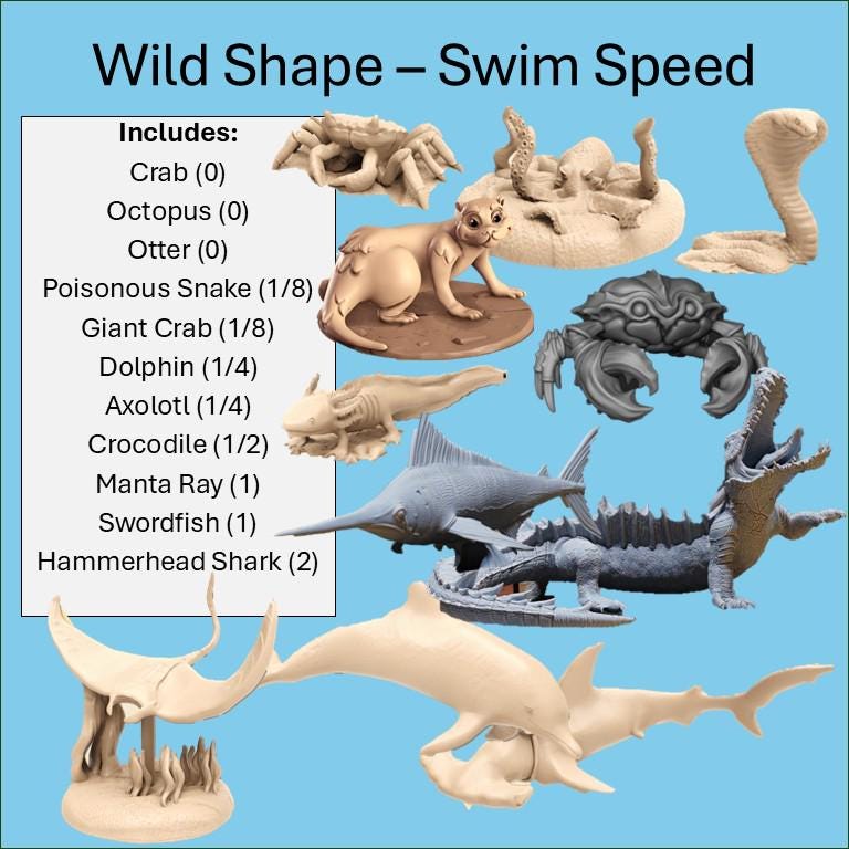 Druifd Wild Shape - Grouped by CR