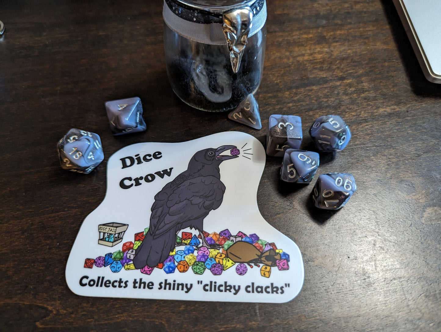 Dice Crow Sticker