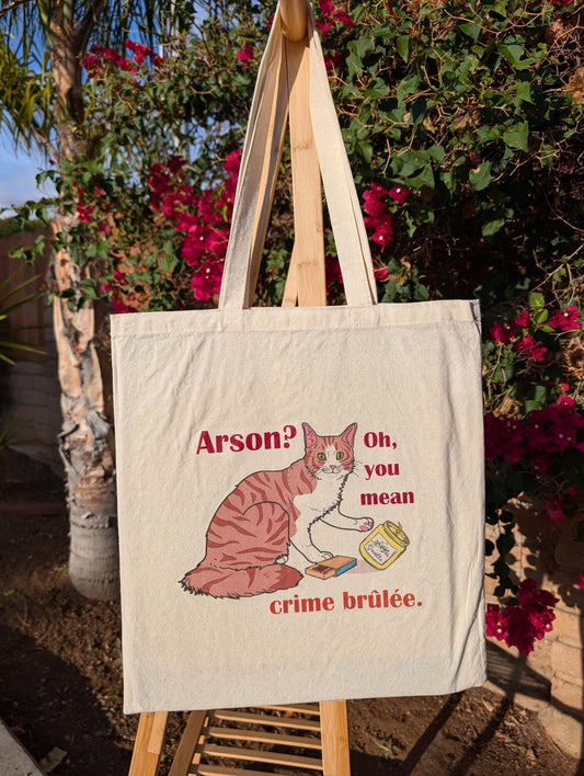 Crime Brulee Tote Bag