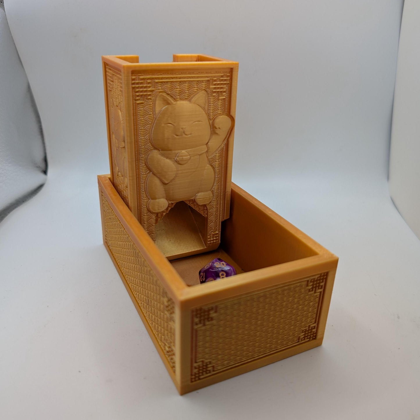 Folding Dice Tower - Lucky Cat Design