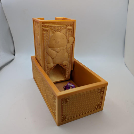 Folding Dice Tower - Lucky Cat Design