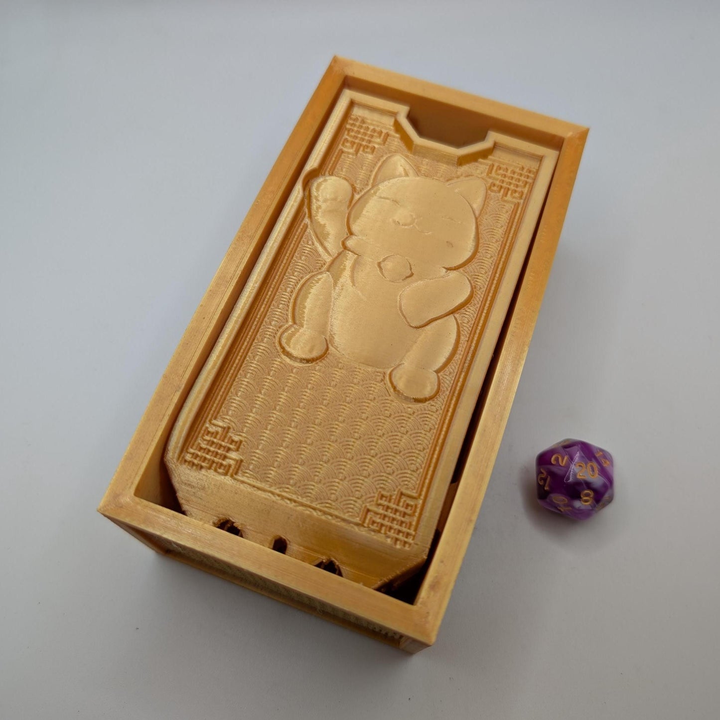 Folding Dice Tower - Lucky Cat Design