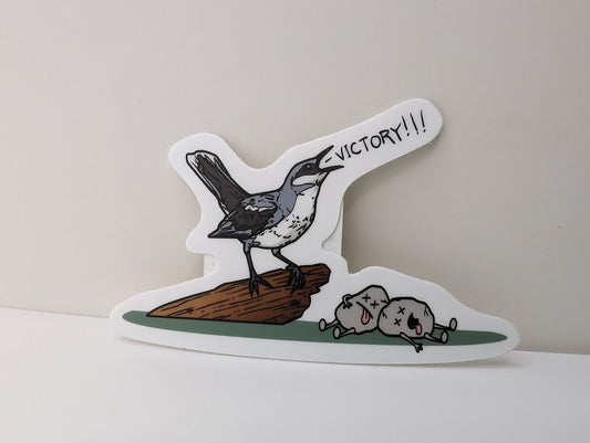 1 Bird vs 2 Stones Sticker