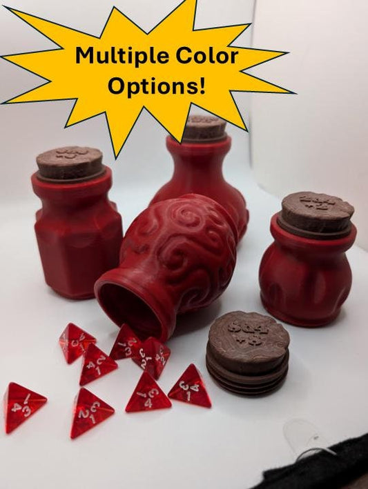 DnD Potion Bottles with Dice Included